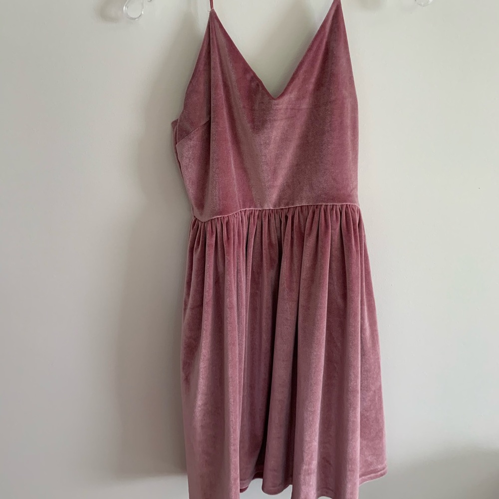 NWT cute pink velvet texture dress